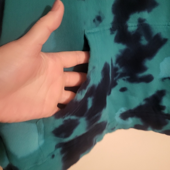 Aero Aeropostale New York Turquoise Black Tie Dye Ladies Sweatshirt Hoodie, L - Picture 5 of 7